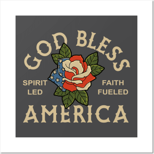 Christian Apparel Clothing Gifts - God Bless America Posters and Art